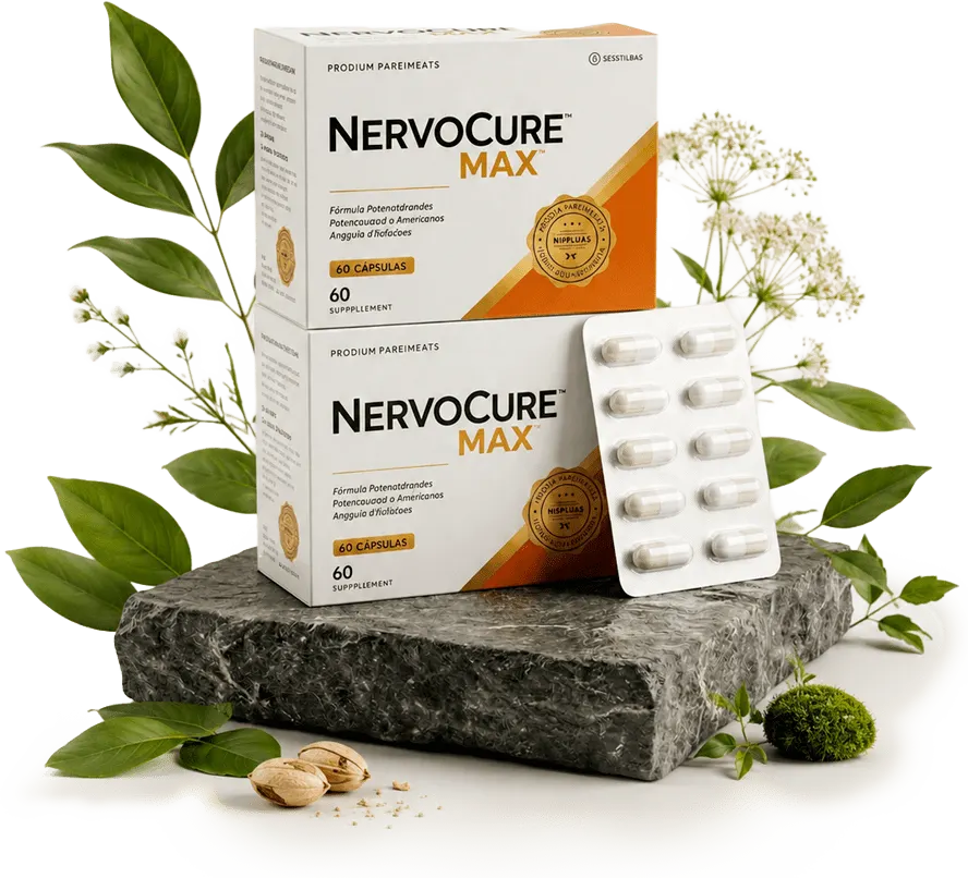 Kit NervoCure Max com cápsulas e ingredientes naturais